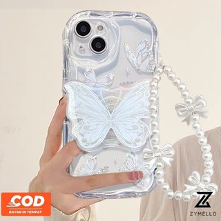 Tương thích cho iphone 15 pro max iphone 11 iphone 14 pro max iphone 13 pro max iphone 12 pro max iphone 7 plus iphone 8 plus vỏ điện thoại tpu chống sốc hình bướm trắng đẹp