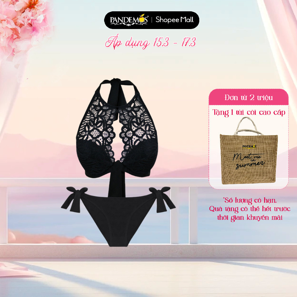 Bộ đồi bơi ANNE BRA bikini 2 mảnh, chất liệu ren cao cấp mềm mại AS9425