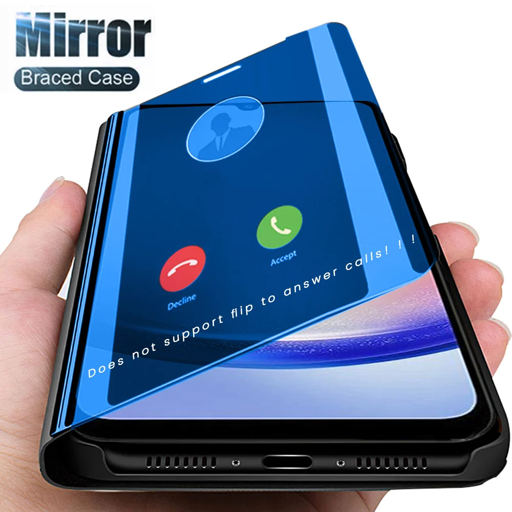 Ốp Lưng Samsung A25 5G Gương Thông Minh Da Lật Cho Samsung Galaxy A05 A15 A25 A35 A55 A 05 15 25 35 55 Sách Từ Tính Giá Đỡ Bao