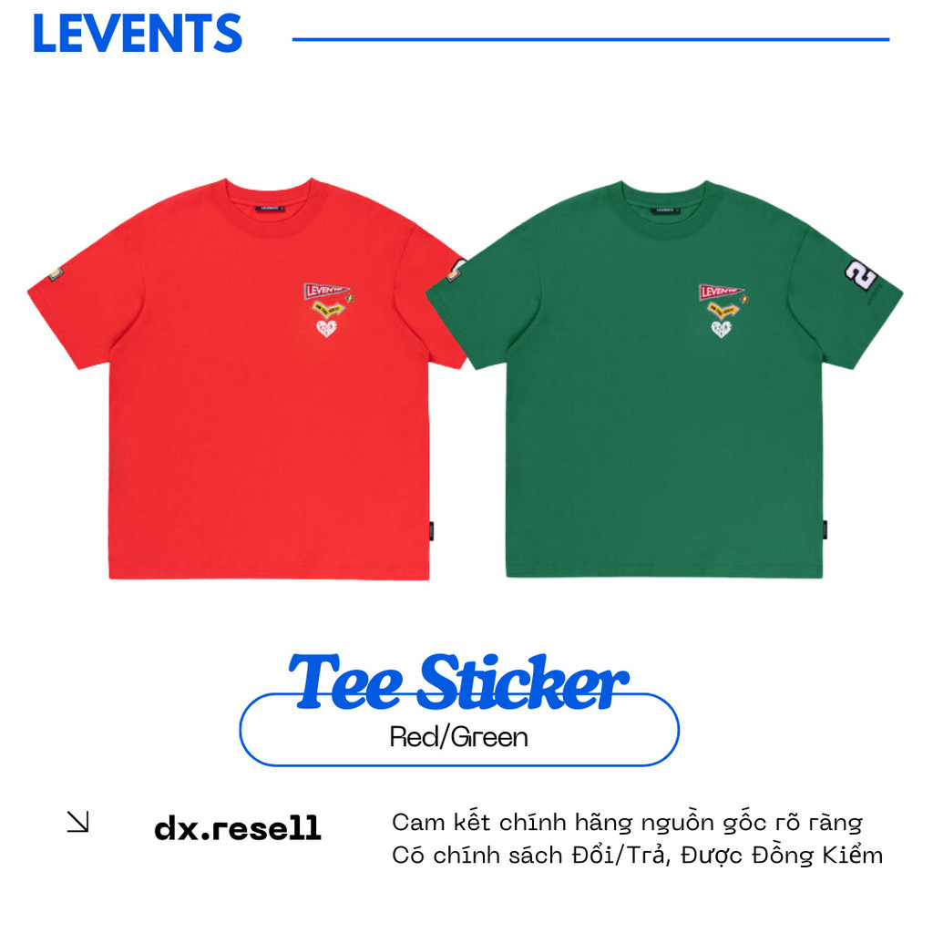 [Dọn Kho Giá Gốc 390] Áo Thun Levents Sticker Oversize Tee
