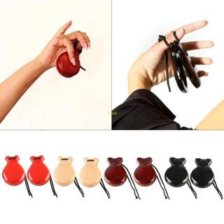 Youn 2 Chiếc Flamenco Dance Castanets Có Dây Gỗ Tây Ban Nha Castanet Tay Bộ Gõ Nhạc Cụ Đồ Chơi Cho Trẻ Em Quảng Cáo