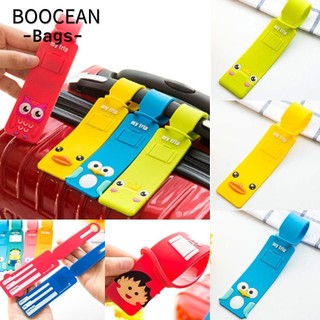 BOOCEAN Thẻ hành lý hoạt hình, Dây đeo nhãn hành lý mềm phong cách hoạt hình, Phụ kiện du lịch Phụ kiện ba lô Màu đỏ Tên ID Thẻ địa chỉ
