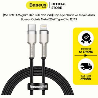 Cáp sạc nhanh và truyền data Baseus Cafule Metal 20W Type C to 12/13
