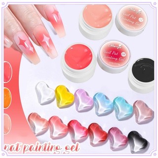Monja màu trơn kem pat sơn gel ba lan móng tay nghệ thuật chuyển đổi ngâm tắt uv led arts varnish màu sơn màu gel cho móng tay cửa hàng 8ml