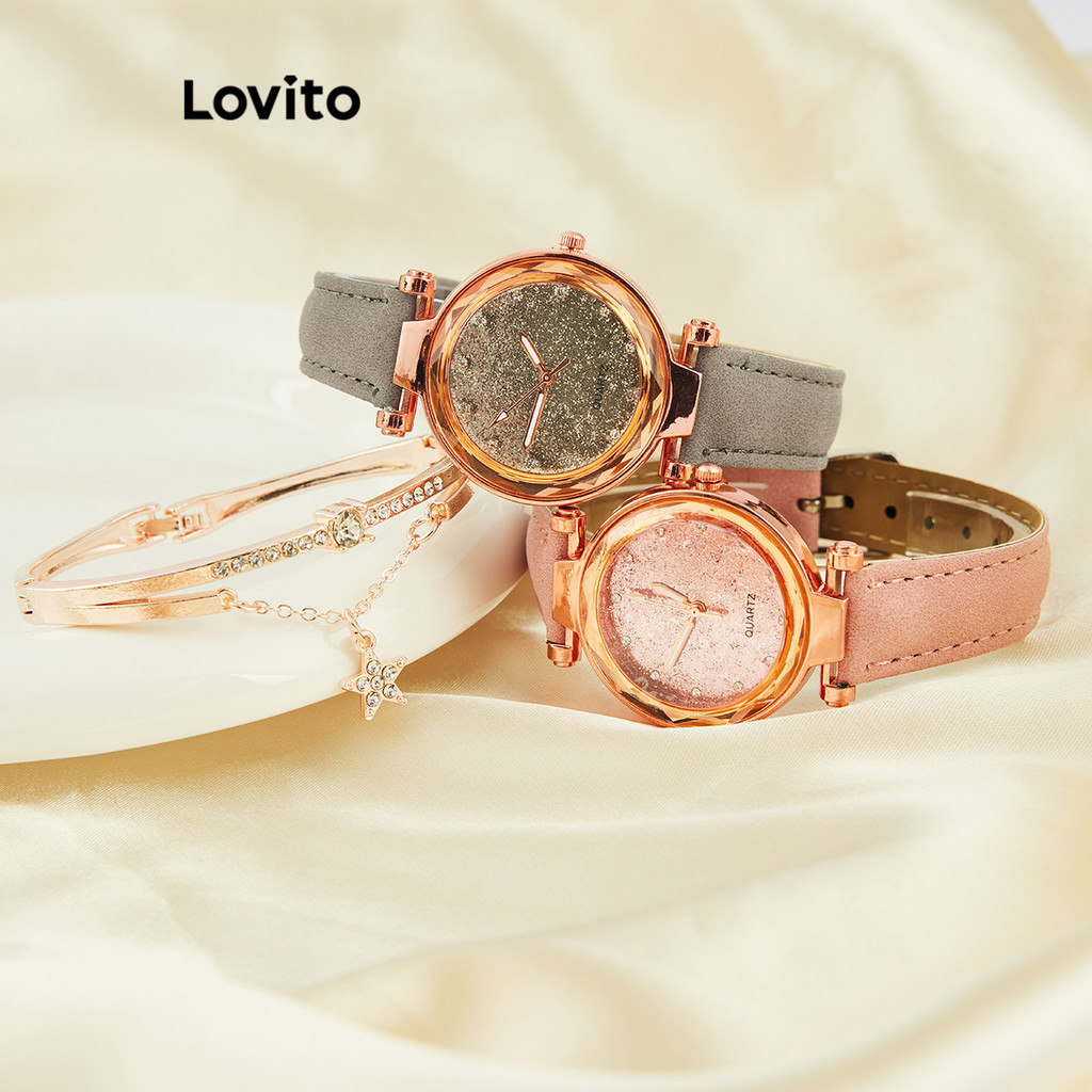 Đồng hồ nữ Lovito thạch anh cơ bản trơn đơn giản dành cho L72AD187