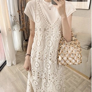 Mùa Hè 2024 Phong Cách Mới Đầm Phiên Bản Hàn Quốc Thời Trang Rỗng Đầm Rời Giữa Chiều Dài Váy Chữ A