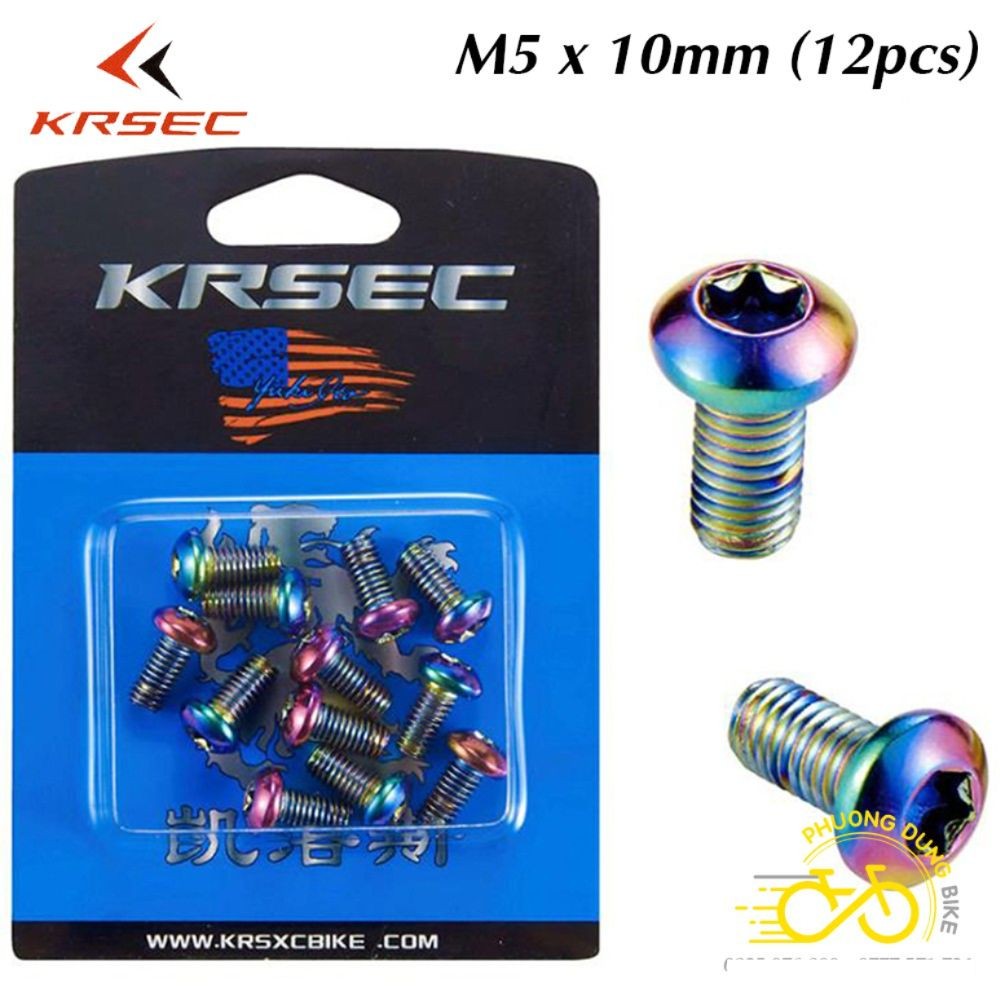 Bộ 12 ốc vít T25 KRSCT M5x10mm dành cho ốc phanh đĩa xe đạp