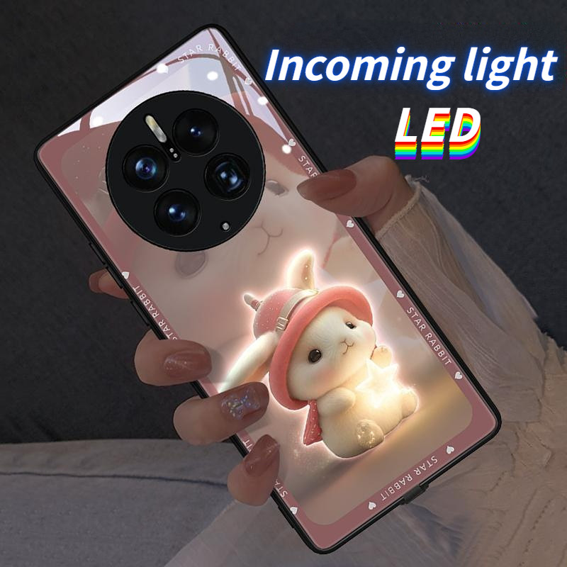 Kính thỏ LED ánh sáng phát sáng vỏ điện thoại Vỏ bảo vệ iPhone 16promax 16pro 16 15 15Promax 15pro 1