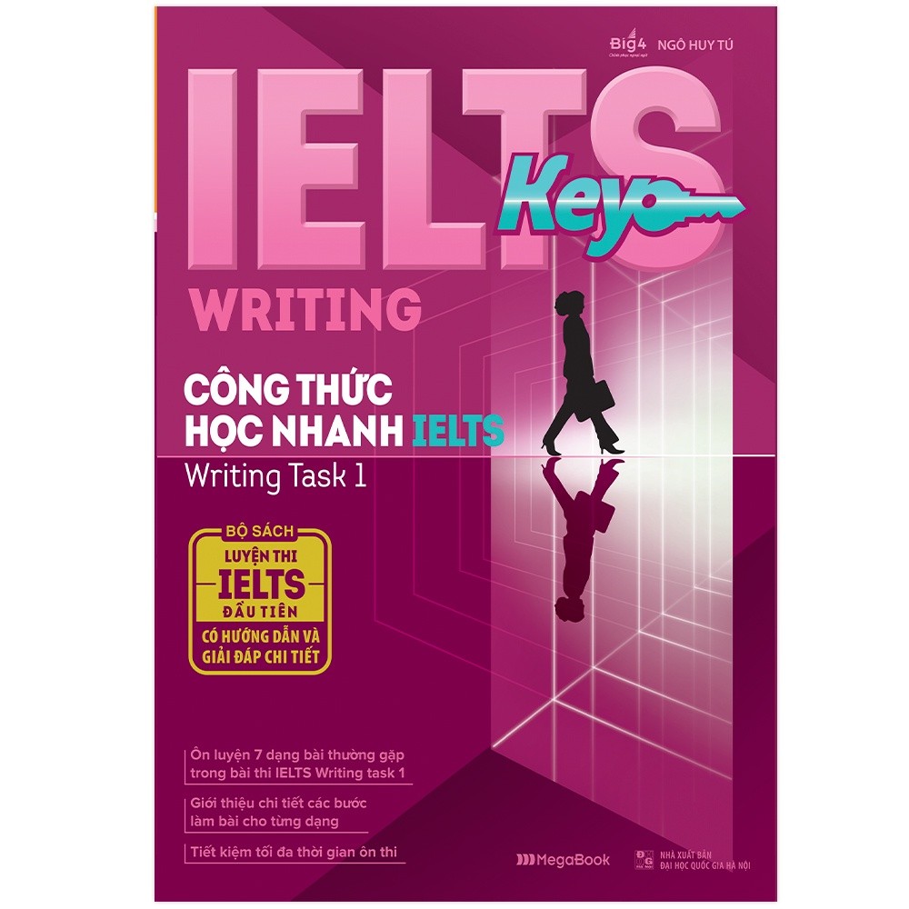Sách - IELTS KEY WRITING - Công thức học nhanh IELTS Writing Task 1 - Megabooks