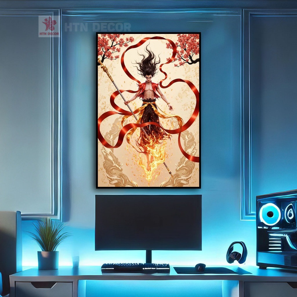 Na Tra Ma Đồng Náo Hải, Tranh Na Tra Decor, Tranh Hoạt Hình, Anime, Tranh Treo Tường - HTN Decor