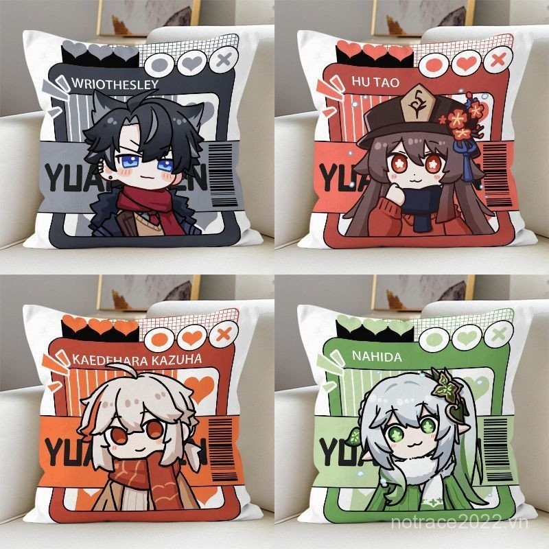 ★Genshin Impact★Gối tựa lưng trò chơi Hutao & Kazuha & Wriothesley Chibi gối tựa tựa Nahida & Furina