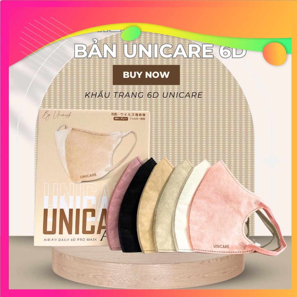 [Sỉ 100 Cái] Khẩu trang 6D PRO UNICARE, hàng cao cấp chính hãng UNI MASK