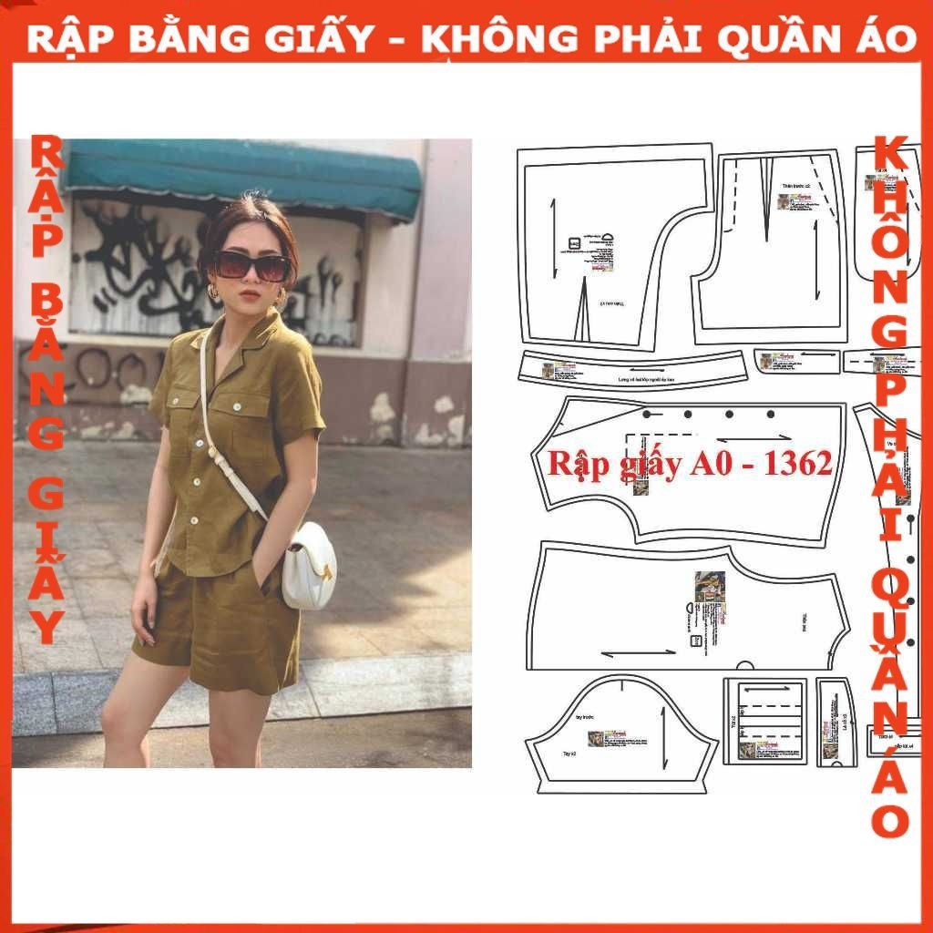 Rập giấy A0 mã 1362 - set quần short áo danton