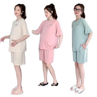Bộ BẦU ĐÙI CHẤT TĂM mềm mại nhẹ nhàng quần có chun chỉnh theo thai kì mặc thoải mái tiện lợi B40 Thai kỳ