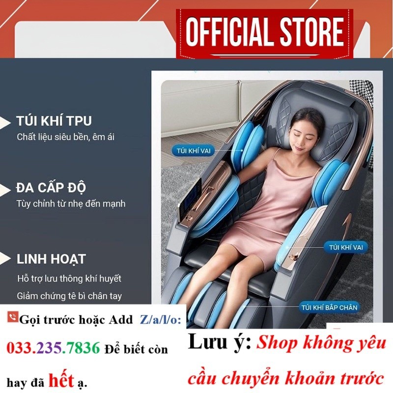 Ghế massage toàn thân Okinawa OS-392 bi silicon di chuyển công nghệ 4D 