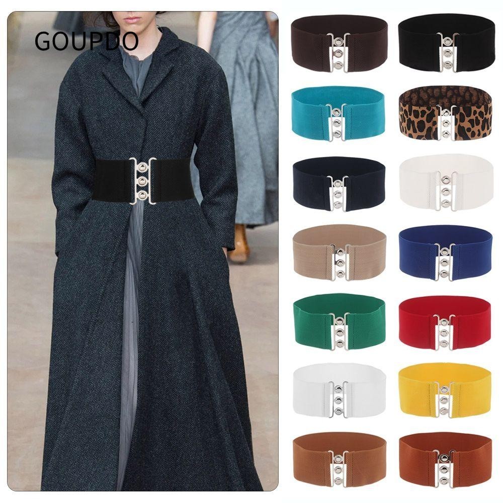 GOUPDO Dây thun rộng Dây thắt lưng co giãn thời trang Cinch