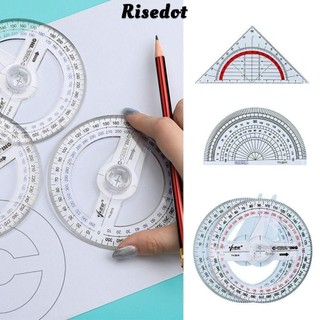 Thước đo góc, Dụng cụ đo góc trong suốt bằng nhựa 180 / 360 độ, Công cụ đo góc nửa tròn chuyên nghiệp Thiết kế vẽ hình học