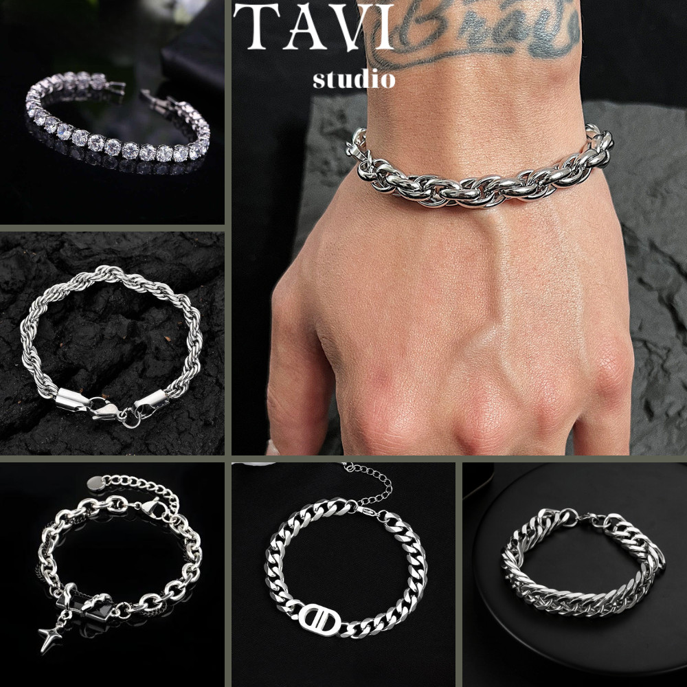 Vòng Tay TiTan Không Gỉ Lắc Tay Nam Nữ Phong Cách Hàn Quốc Đơn Giản Thời Trang Tavi Studio Nhiều Mẫu Tùy Chọn