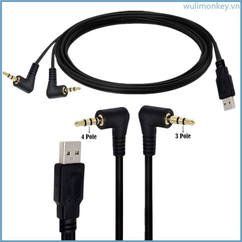 Wu 2 trong 1 3 5mm Nam AUX Jack sang USB 2 0 Nam Cáp Sạc Dây