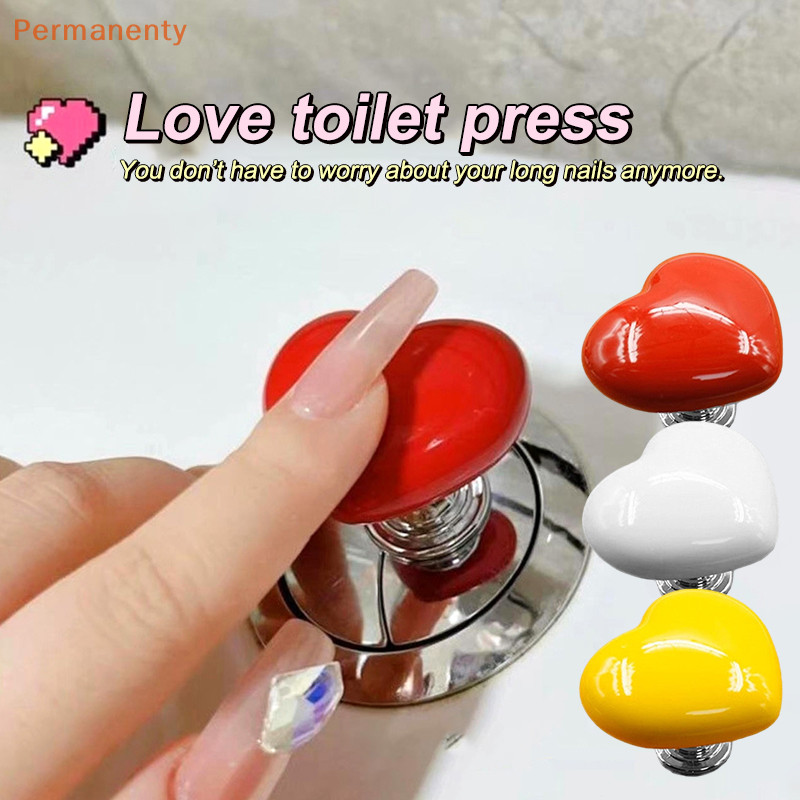 [Permanenty] 1 / 2 Cái Nút ép vệ sinh hình trái tim đầy màu sắc Công tắc đẩy nước Nail Art Assistant Tủ cửa ngăn kéo tay cầm