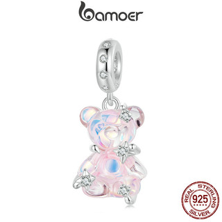Bamoer 925 Sterling Sliver Charm Dreamy Gấu Thiết Kế Mặt Dây Chuyền Phụ Kiện Cho Vòng Tay