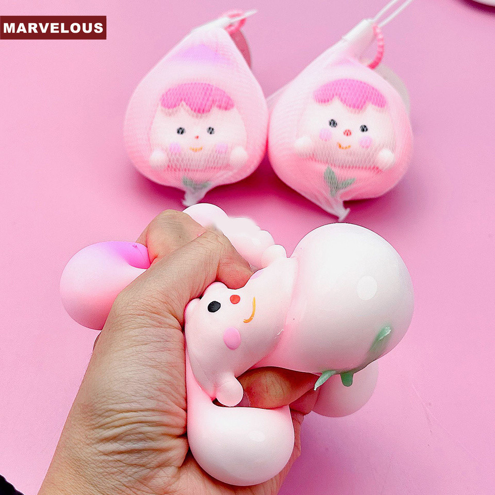 Sáng Tạo Hoạt Hình Mô Phỏng Trái Cây Giảm Căng Thẳng Đồ Chơi Dâu sầu Riêng Dễ Thương Trẻ Em Bóp Búp Bê sầu Riêng Nhanh Phục Hồi Đồ Chơi