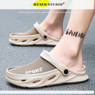 Huizumei 2024 Xăng đan Lưới Mùa Hè Nửa Gói Tổ Chim Crocs
