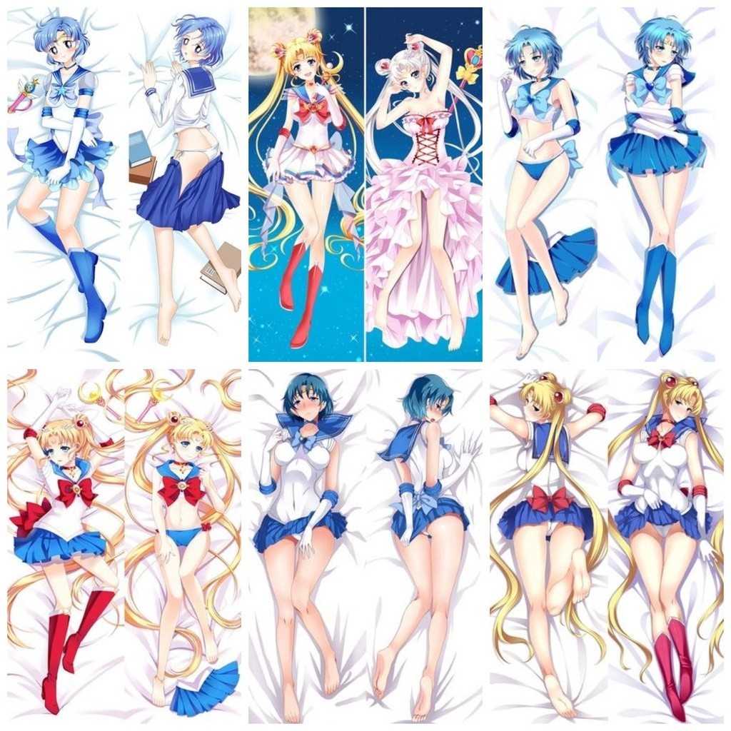 Anime Thủy Thủ Tsukino Usagi Mizuno Ami Chibiusa Cosplay Rem Emilia Ram Cat Dakimakura Gối