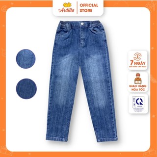 Quần Jeans/Quần Bò Bé Gái ARDILLA Thiết Kế Chun Hai Bên Sườn Co Giãn, Form Đứng Tôn Dáng Cho Bé 4-15 Tuổi AA7400-QJ