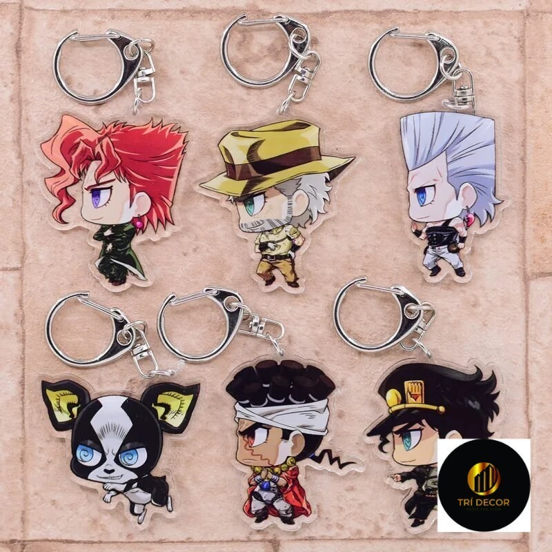 Móc khóa JoJo's Bizarre Adventure Enrico Pucci Josuke Minor Bruno Gyro 4 Phụ kiện trang trí túi xách