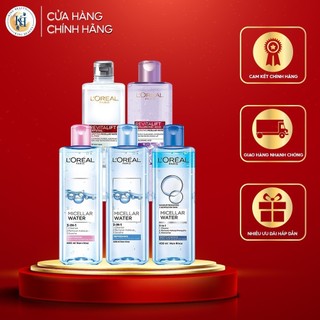 Nước tẩy trang l'oreal paris micellar water 3-in-1 95ml/400ml