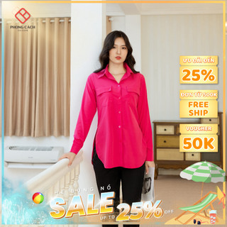 Sơ mi form dài xẻ eo cao xinh xắn SA158 - Phong Cách SAIGON