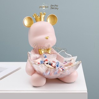 Tượng Gấu Bearbrick Bê Khay Decor  Grand Haven đựng Mỹ Phẩm Trái Cây Trang Trí Nhà Cửa Quà Tặng Sinh Nhật Khai Trương