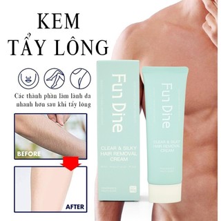 Kem Tẩy Lông An Toàn Dịu Nhẹ Cho Da Nhạy Cảm Fundine Tẩy Sạch Lông Nách Tay Chân Vùng Kín 50g