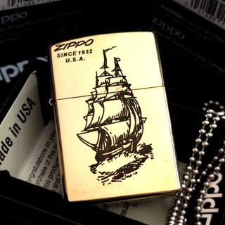 Vỏ bật lửa Zippo đồng nguyên khối mẫu Thuyền Buồm 1932 dễ thay thế