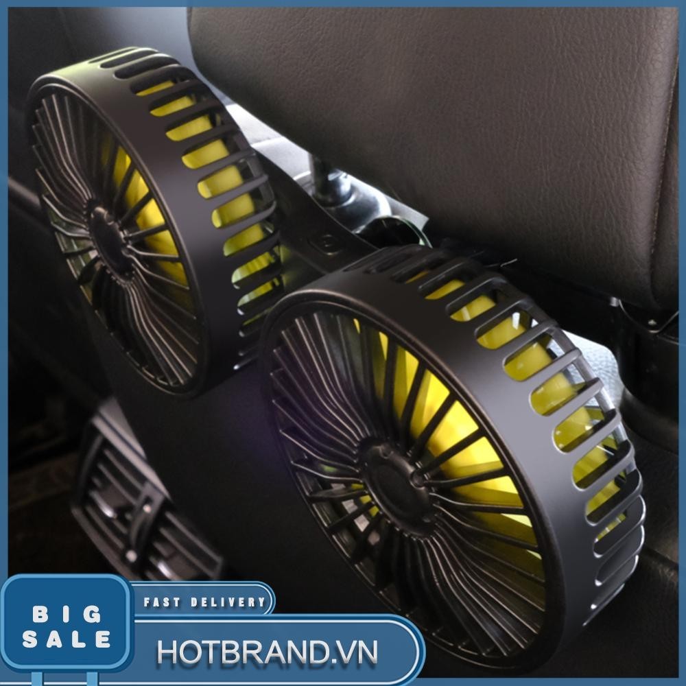 [Hotbrand.vn] Quạt làm mát lưng ghế ô tô 12V / 24V Đầu kép USB Xe làm mát cổ xe hơi Quạt mạnh mẽ