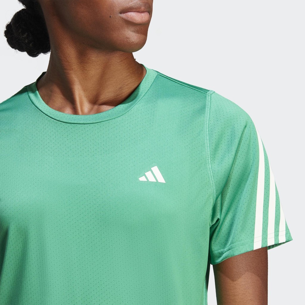 Adidas Chạy Áo Thun chạy bộ 3 Sọc Run Icons Low-Carbon Nữ màu xanh lá HM4302