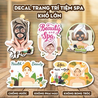 Tranh Trang Trí Tiệm Spa Decal Trang Trí Tiệm Spa Decal Chống Nước Decor Cực Xinh Lá Tre Shop