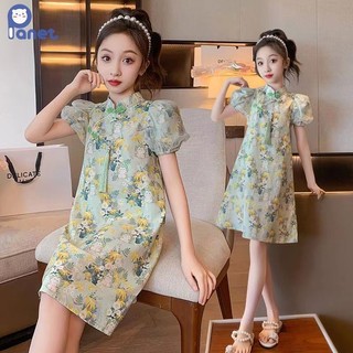 Váy sườn xám Planet Girls Váy mùa hè mới dành cho trẻ em mùa hè Hanfu Váy cải tiến phong cách Trung Quốc