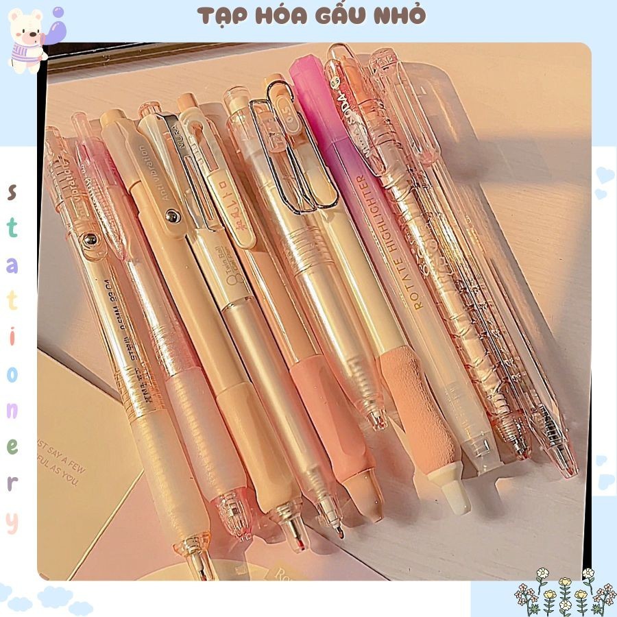 Combo 10 bút Mura Mix Tone Màu mực đen 0.5mm, Gel Ink Pens Set Mura cao cấp mực nhanh khô [Taphoagau