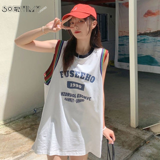 SOERVIMY áo croptop Áo 2 dây áo ba lỗ Thời trang hàn quốc chic Thông thường thanh lịch phong cách WCS24409PX 15Z240407