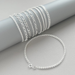 S925 Vòng Tay Bạc Cho Nữ / Nam Cặp Đôi Unisex Đơn Giản Dây Xích Thời Trang Vòng Tay Trang Sức Quà Tặng Đám Cưới