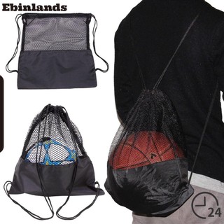 Túi lưới bóng rổ EBINLANDS, Ba lô lưu trữ bóng di động, Thiết bị di động thể thao Túi lưu trữ bóng chuyền màu đen ngoài trời