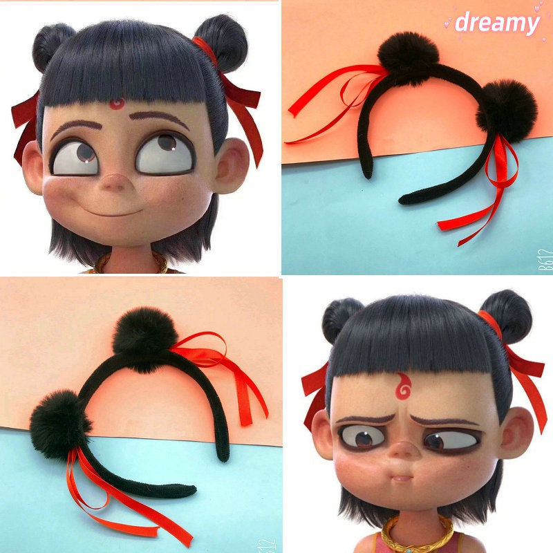 💕Dreamy💕Nezha Hair Hoop Phim hoạt hình Nezha Headband Cosplay Phụ kiện tóc