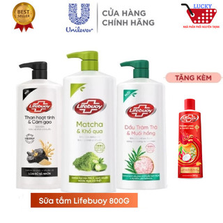 Sữa Tắm Lifebuoy Detox bảo vệ khỏi vi khuẩn 800g/chai than hoạt tính + Tăng Km ngẫu nhiên