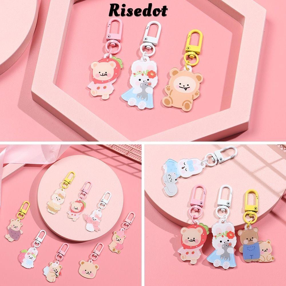Risedot Chìa Khóa Bằng Acrylic Hình Mèo Thỏ Gấu Dễ Thương Thời Trang