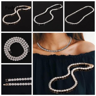 Fudeshe Thanh lịch CZ Kim cương Choker Vòng cổ Chuỗi xương đòn sang trọng cho Phụ nữ Món quà trang sức