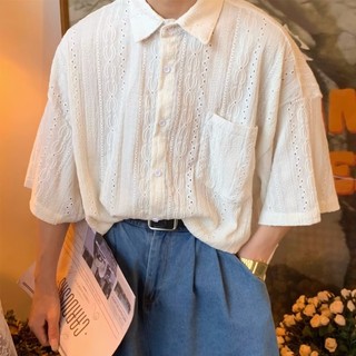 Áo sơ mi tay dài dáng rộng phong cách retro cá tính