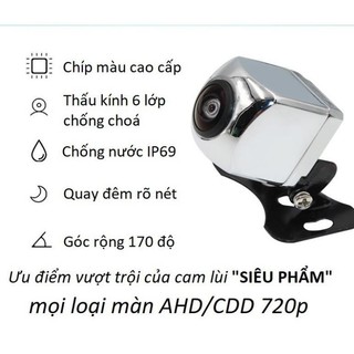Camera lùi ô tô, Camera lùi AHD 1080p cho màn hình android ô tô hình ảnh sắc nét, góc quay rộng