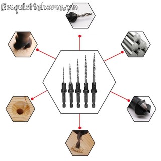 11 chiếc Hex Shank Taper Drill Counter Sink Hole Countersink Reaming Drill Bit